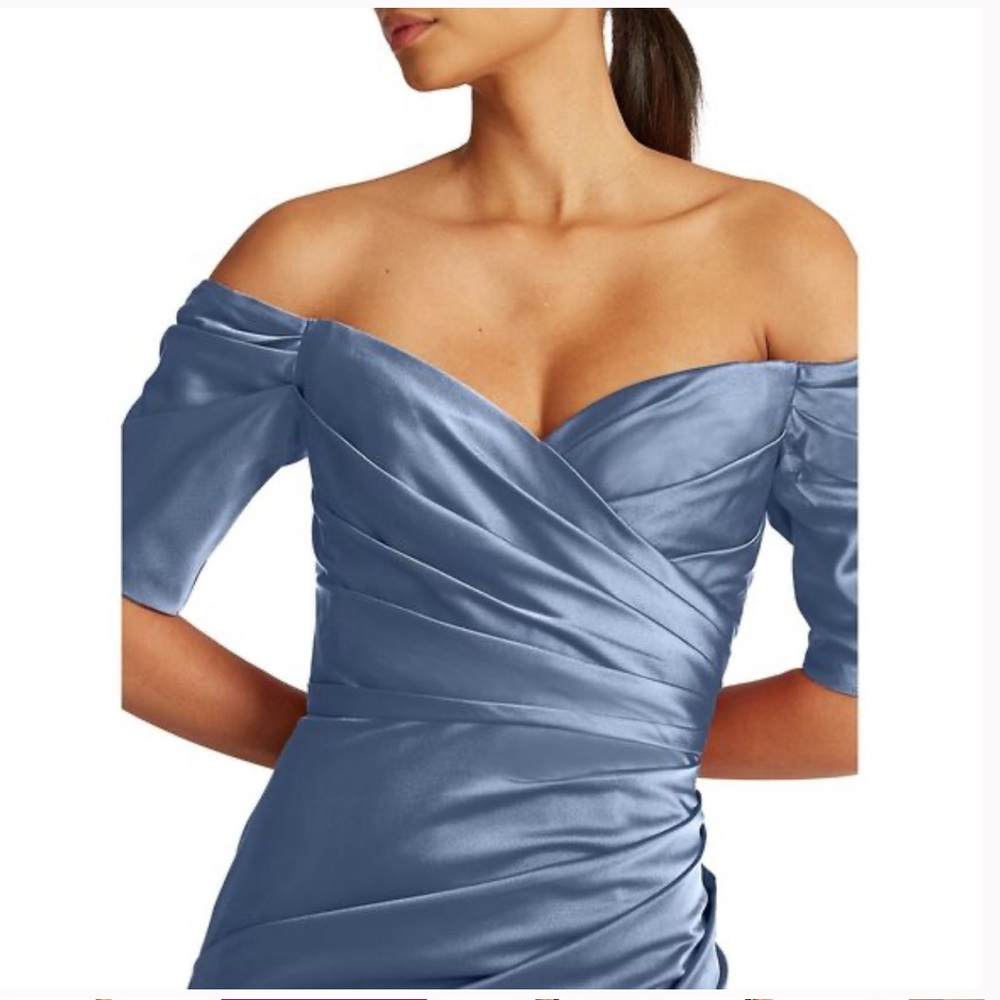 NWT beautiful off the shoulder satin gown